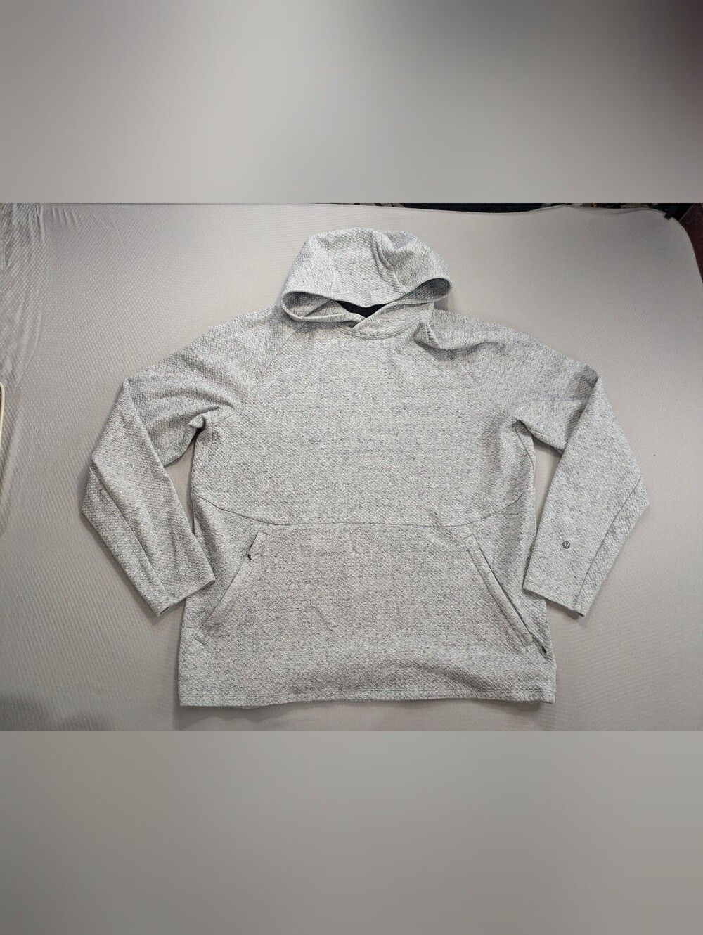 Lululemon Men’s At Ease Hoodie Heather Gray XL Waffle Knit Pullover
